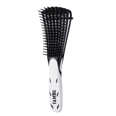 Detangler brush suitable for thick Afro hair - Black/White