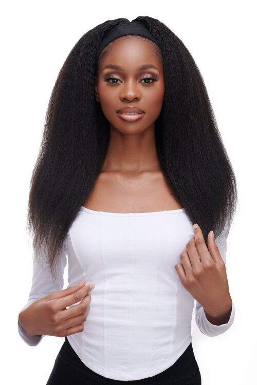 Kinky Straight Headband Wig - 18" (150% density)