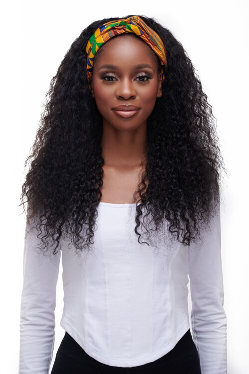 Brazilian Curly Headband Wig - 14" (130% density)