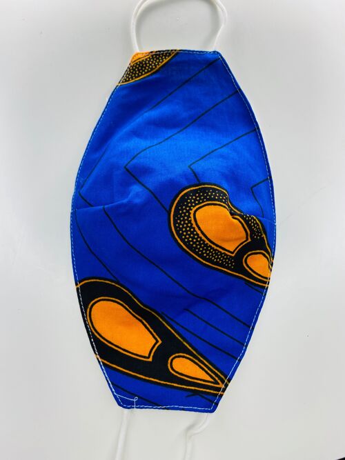3 layer Ankara/Kente Face Filter Masks - Blue/yellow