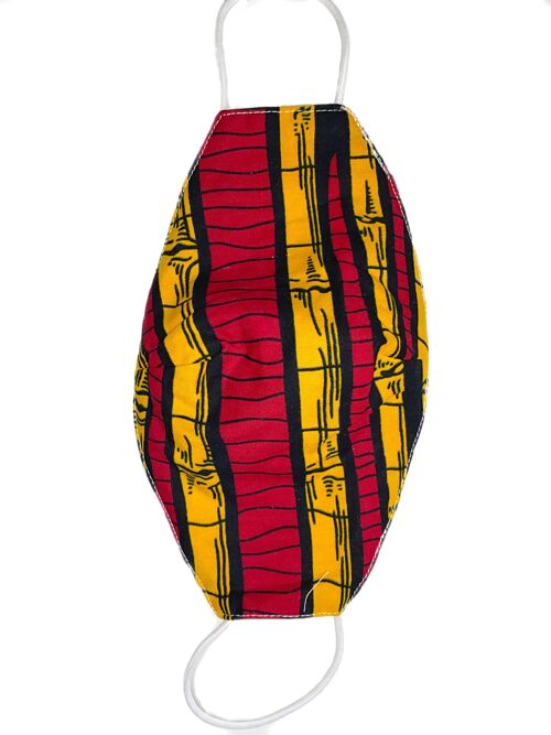 3 layer Ankara/Kente Face Filter Masks - Red/yellow