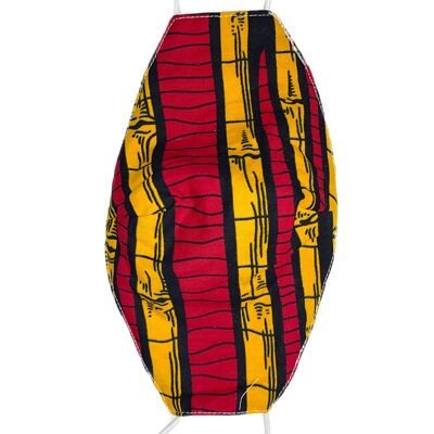 3 layer Ankara/Kente Face Filter Masks - Red/yellow