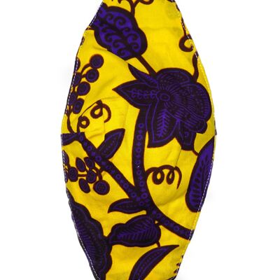 Mascarillas con filtro facial Ankara/Kente de 3 capas - Amarillo/Púrpura
