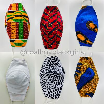 3 layer Ankara/Kente Face Filter Masks - Pack of 4 (random 4)