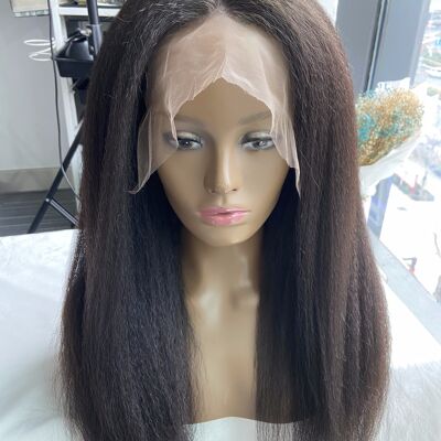 Kinky Straight HD (Transparent Swiss) Lace Front Wig - 20"