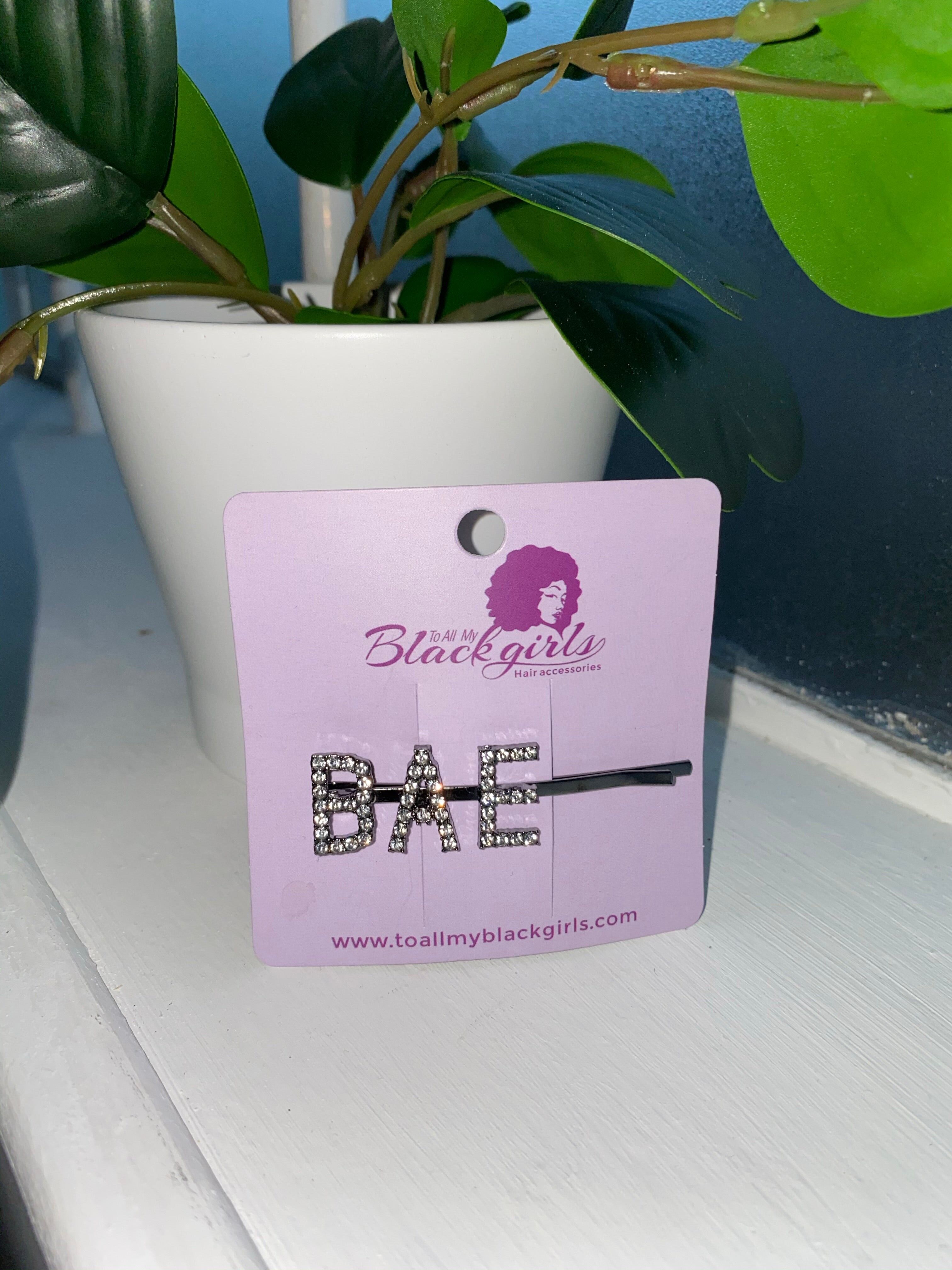 Fermaglio per capelli Word/Slogan Diamante con strass pavé di accessori Forcina - BAE - Grigio argento