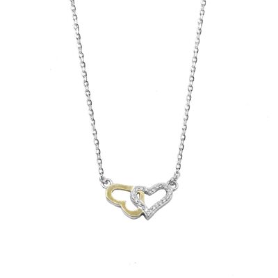 Chain with 2 hearts 925 silver
