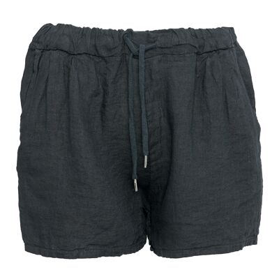 17691, Shorts, Linen Dark Grey