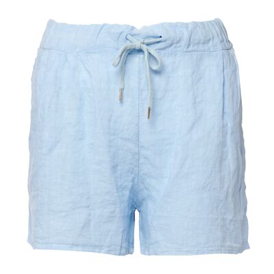 17691, Shorts, Linen Light Blue