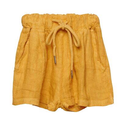 17691, Shorts, Linen Yellow