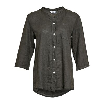 18973, Shirt, Linen Dark Grey