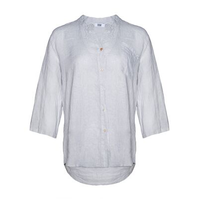 18973, Shirt, Linen Pearl Grey