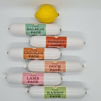 Pâté de Poulet, Canard, Dinde, Saumon, Lapin ou Agneau - Différentes Tailles - Saumon - 200g