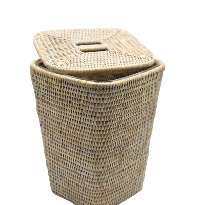 Omadi bathroom trash can, rattan and acrylic