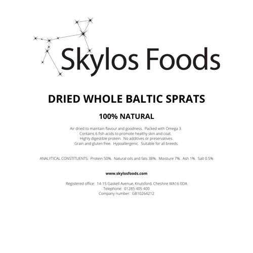SALE OFFER - Whole Dried Baltic Sprats (available in 1kg, 500g and 85g) - 500g