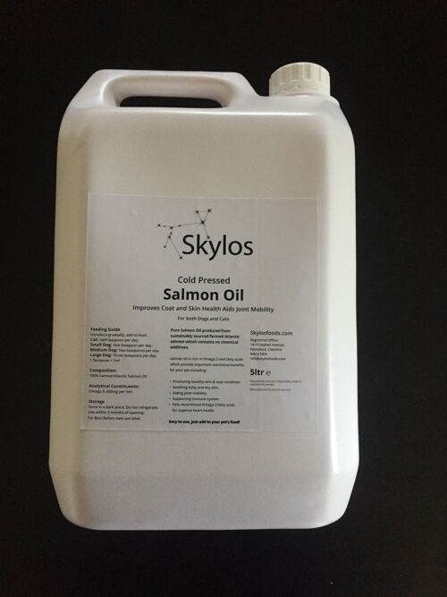 Cold Pressed' Salmon Oil - improves coat/skin health and aids joint mobility - 250ml, 1L or 5L sizes - 5Ltr