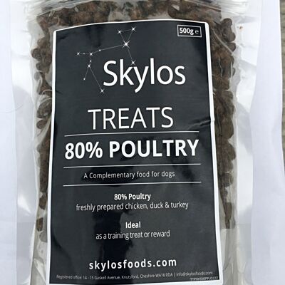 500g Bag - Grain Free 80% Poultry Dog Treats, 500g For The Price Of 400g....