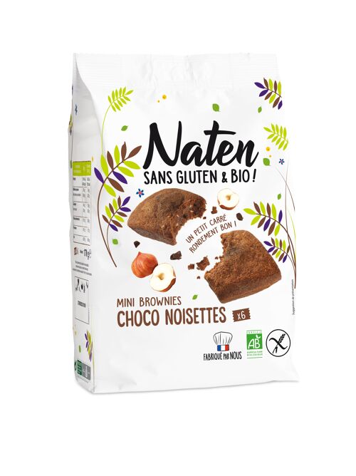 Mini brownies chocolat noisettes sans gluten 170g Naten