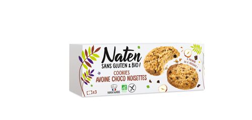 Cookies avoine choco noisettes sans gluten 120g Naten