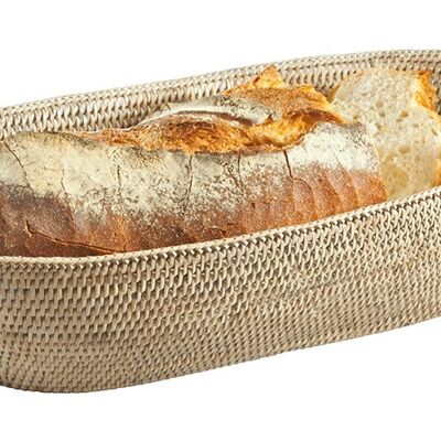 Maxi Lodge bread basket, white limed rattan