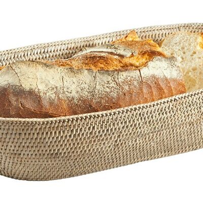 Maxi Lodge bread basket, white limed rattan
