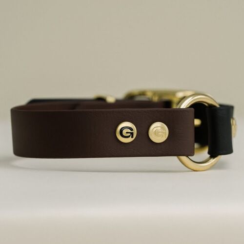 GULA Dog Collar - Brown & Black - 25mm - XS