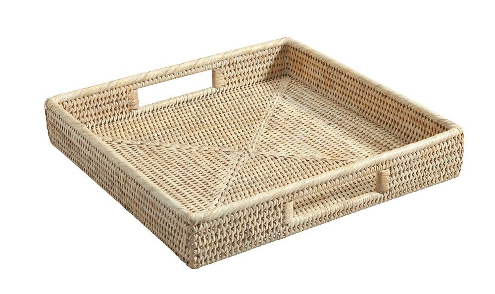 Vassoio quadrato Padang, rattan miele