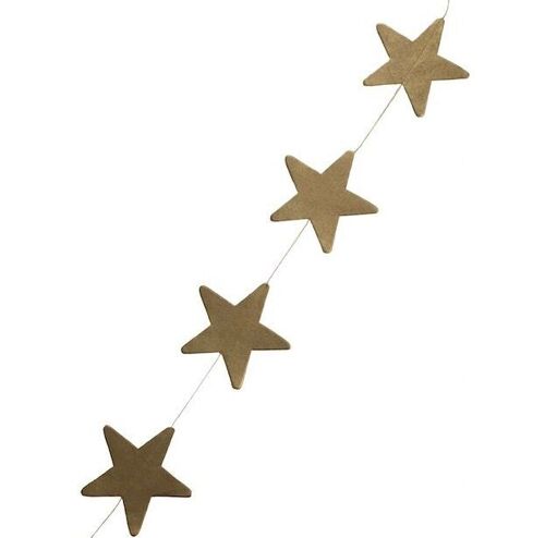 sustainable garland with gold stars made of environmentally friendly paper - gold - handmade in Nepal - star garland gold