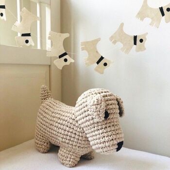 chien durable Bobby en coton - blanc cassé - crocheté à la main au Népal - crochet gros chien 2