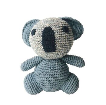 koala durable Tommy en coton biologique - peluche - gris - fait main au Népal - jouet au crochet koala 1