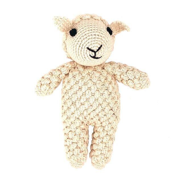 sustainable lamb Dolly made of organic cotton - cuddly sheep 0+ - off-white - hand crocheted in Nepal