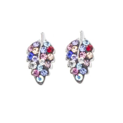 Ear studs Leaf 925 silver