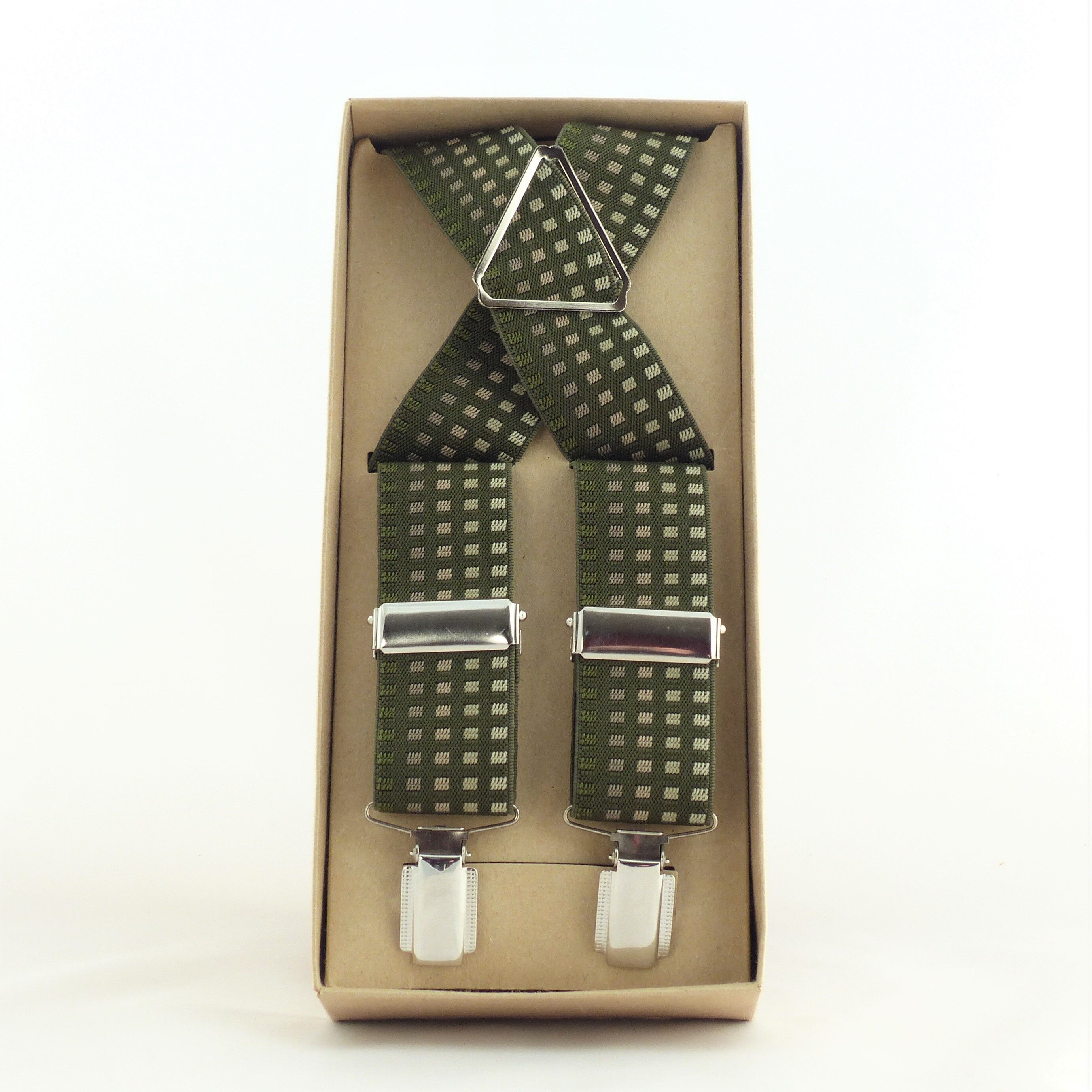 Bretelles élastiques à carreaux Vert