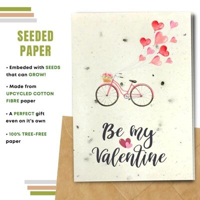 Handmade Eco Friendly Love Cards | Valentine's Day Cards | Love Greeting Cards |Pack of 8 Greeting Cards | Made With Plantable Seed Paper, Banana Paper, Elephant Poo Paper, Coffee Paper, Cotton Paper, Lemongrass Paper and more | Be My Valentine