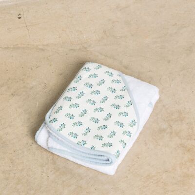 Small Hooded Towel Blue Poppies