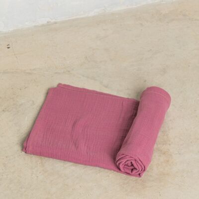 Muslin Swaddle Blanket Dark Pink