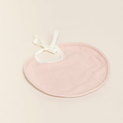 Towelled Round Bib - Pastel Pink