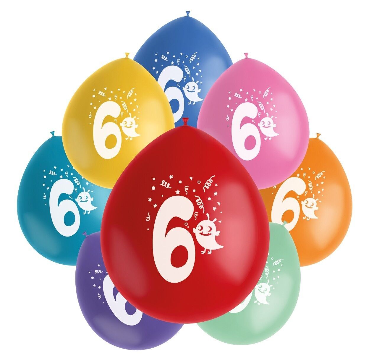 Ballons Color Pop Monstres 6 Ans 23cm - 8 pièces