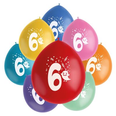 Ballons Color Pop Monstres 6 Ans 23cm - 8 pièces