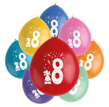 Ballons Color Pop Monstres 8 Ans 23cm - 8 pièces