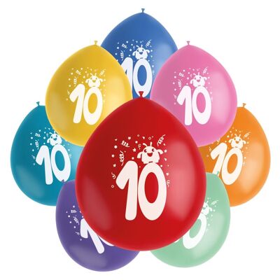 Luftballons Color Pop Monsters 10 Jahre 23cm - 8 Stück