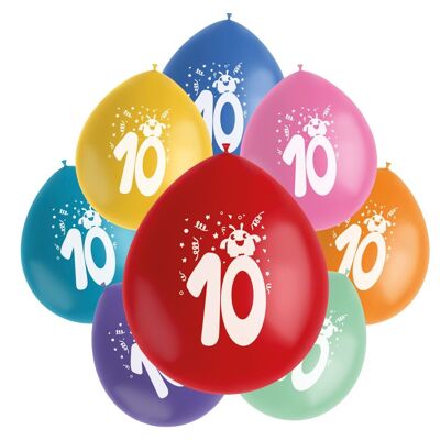 Ballonnen Color Pop Monsters 10 Jaar 23cm - 8 stuks