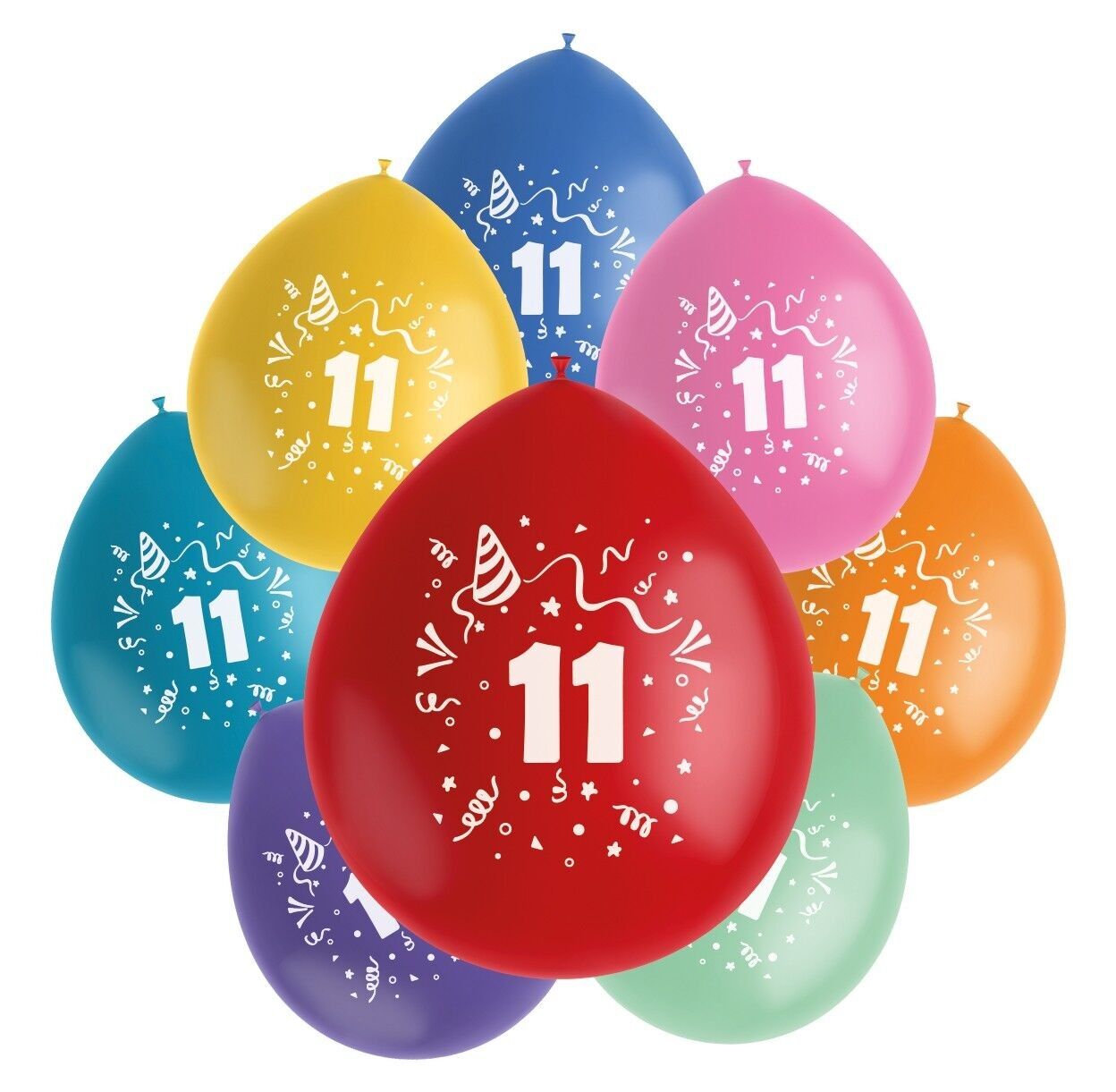 Luftballons Color Pop 11 Jahre 23cm - 8 Stück
