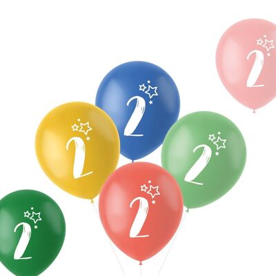 Balloons Retro 2 Years Multicolored 33cm - 6 pieces
