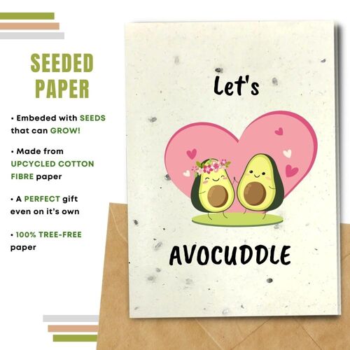Handmade Eco Friendly Love Cards | Valentine's Day Cards | Love Greeting Cards |Pack of 8 Greeting Cards | Made With Plantable Seed Paper, Banana Paper, Elephant Poo Paper, Coffee Paper, Cotton Paper, Lemongrass Paper and more | Avocado Card