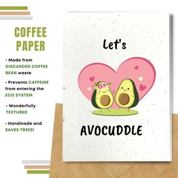 Cartes d'amour écologiques faites à la main | Cartes Saint Valentin | Cartes de vœux Love | Lot de 8 cartes de vœux | Fabriqué avec du papier de graines à planter, du papier banane, du papier caca d'éléphant, du papier café, du papier coton, du papier citronnelle et plus encore | Carte d'avocat 3