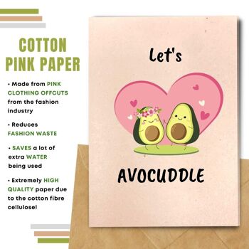 Cartes d'amour écologiques faites à la main | Cartes Saint Valentin | Cartes de vœux Love | Lot de 8 cartes de vœux | Fabriqué avec du papier de graines à planter, du papier banane, du papier caca d'éléphant, du papier café, du papier coton, du papier citronnelle et plus encore | Carte d'avocat 4