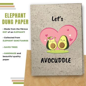 Cartes d'amour écologiques faites à la main | Cartes Saint Valentin | Cartes de vœux Love | Lot de 8 cartes de vœux | Fabriqué avec du papier de graines à planter, du papier banane, du papier caca d'éléphant, du papier café, du papier coton, du papier citronnelle et plus encore | Carte d'avocat 8