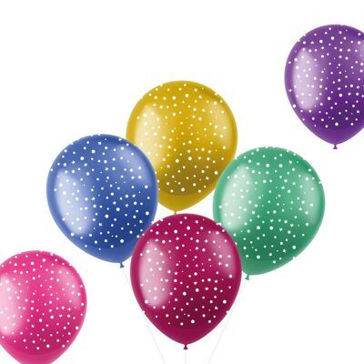 Ballons Shimmer Dots & Stars 33cm - 6 Stück