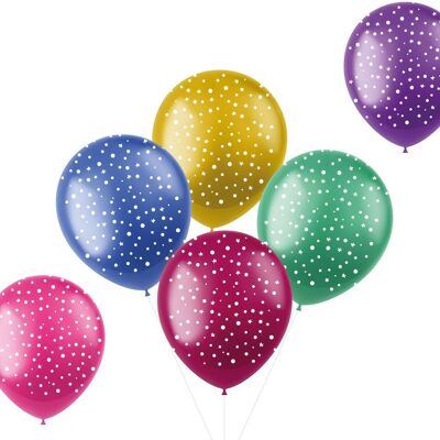 Ballonnen Shimmer Stippen & Sterren 33cm - 6 stuks
